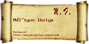 Mátyus Ibolya névjegykártya